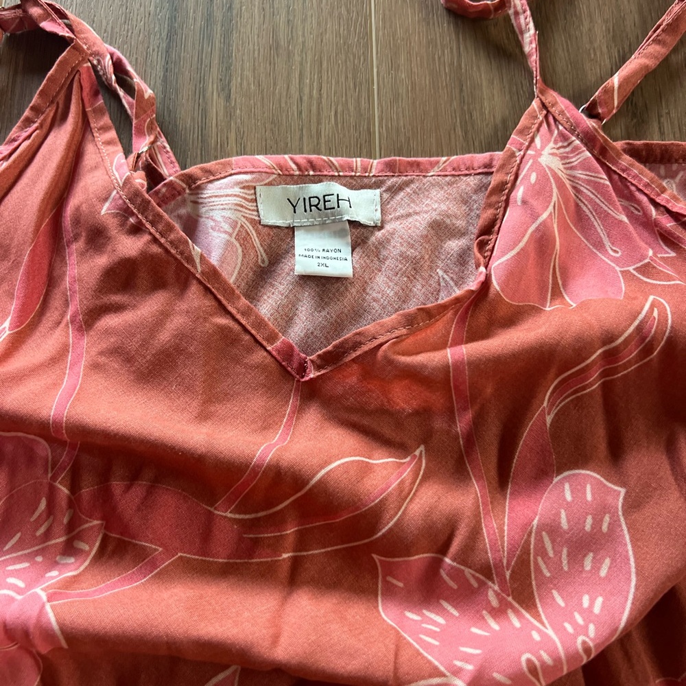 Yireh Coral Floral Dress